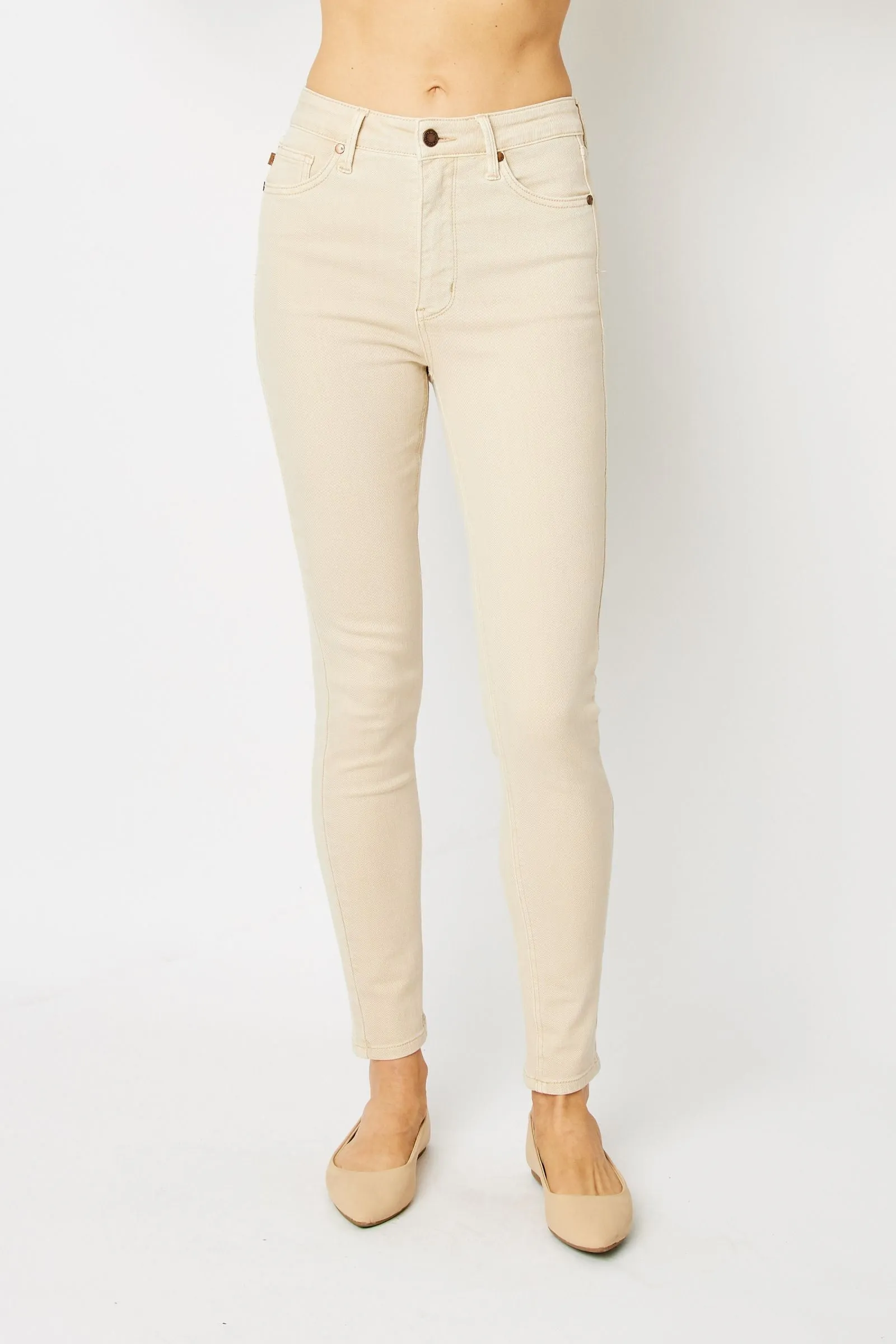 HW GARMENT DYED TUMMY CONTROL SKINNY BY JUDY BLUE