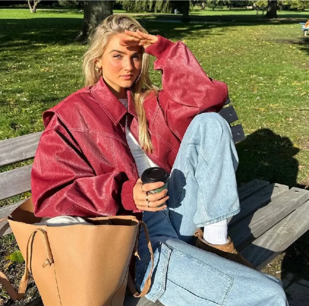 Isabella | Oversized Leather Jacket