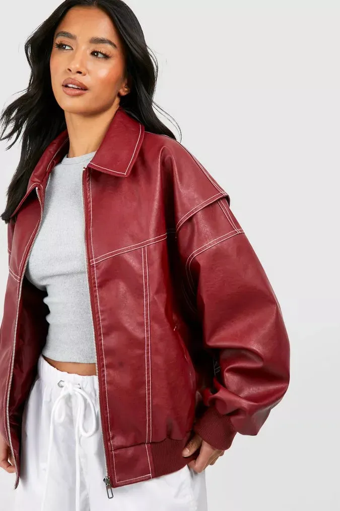 Isabella | Oversized Leather Jacket