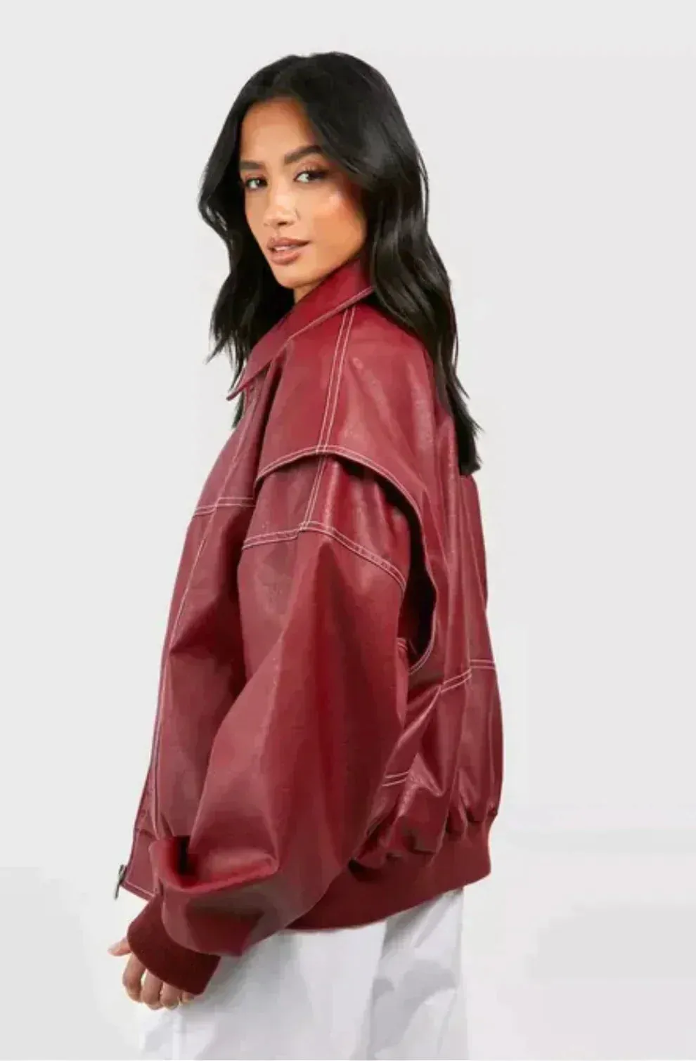 Isabella | Oversized Leather Jacket