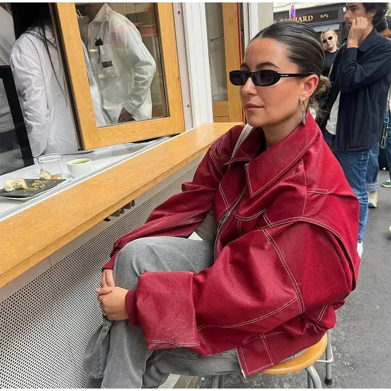 Isabella | Oversized Leather Jacket