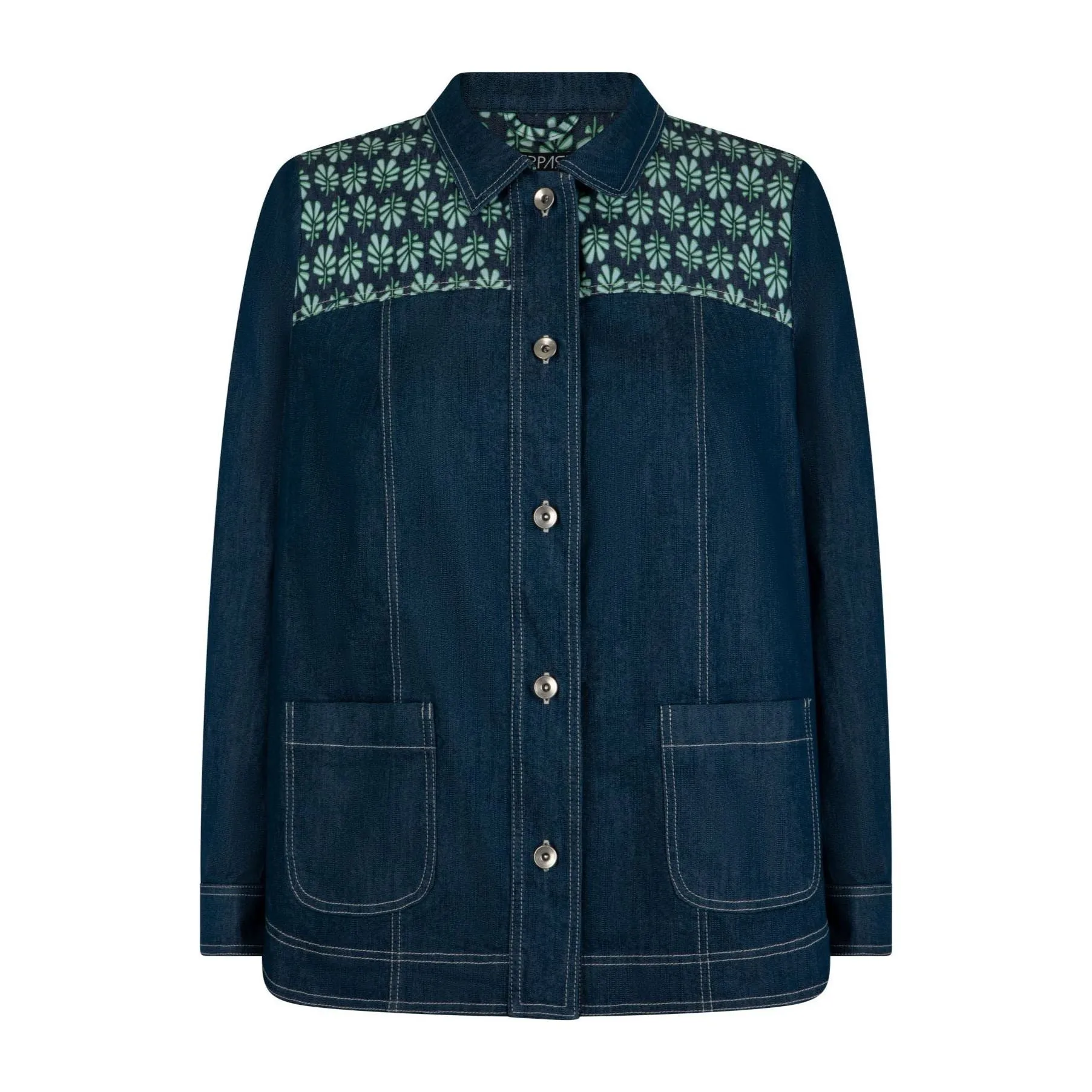 Jacket mix jeans print indigo