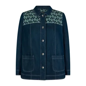 Jacket mix jeans print indigo