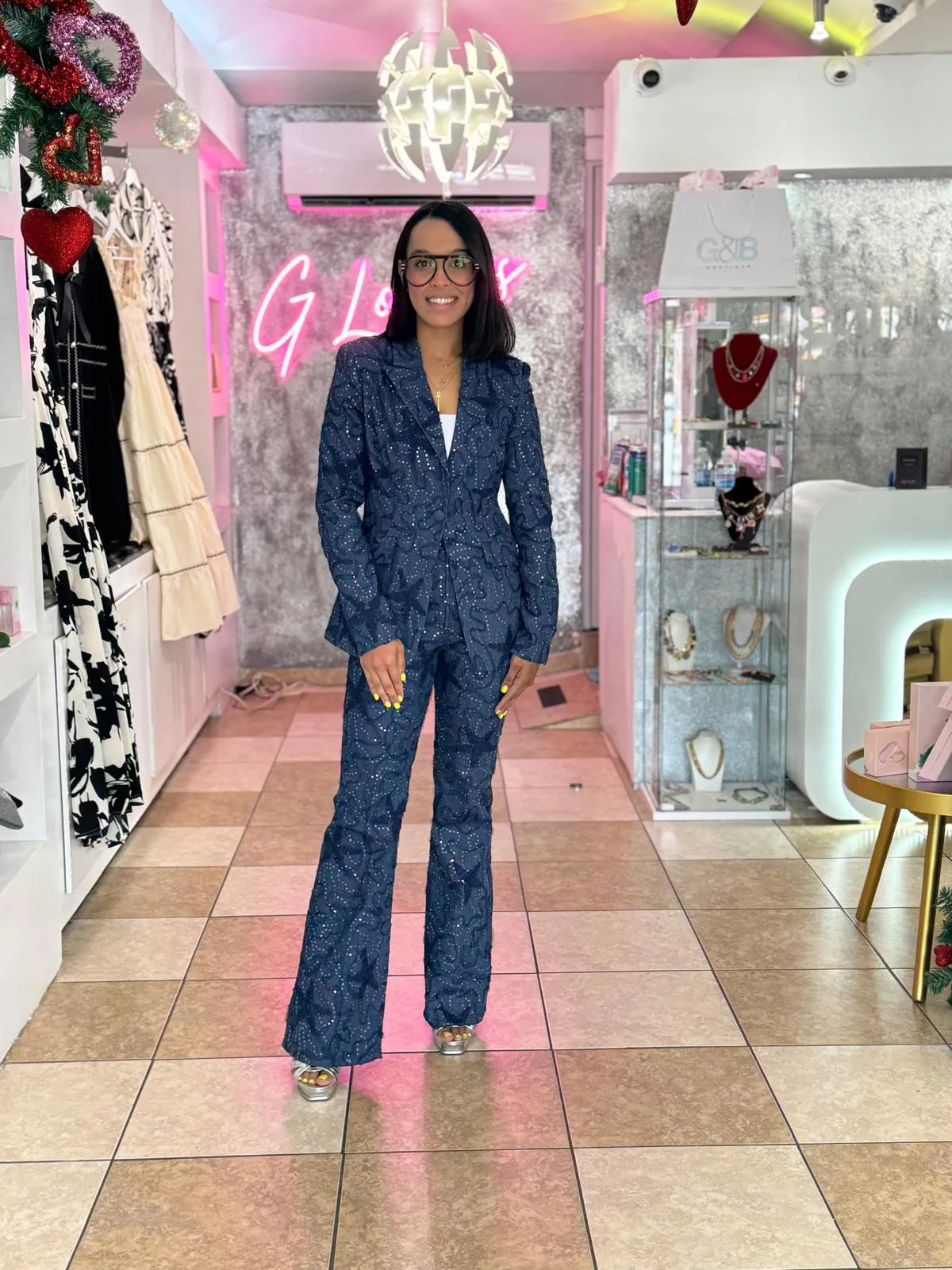 Jean Blazer and Pant Set
