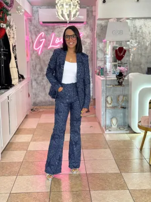 Jean Blazer and Pant Set