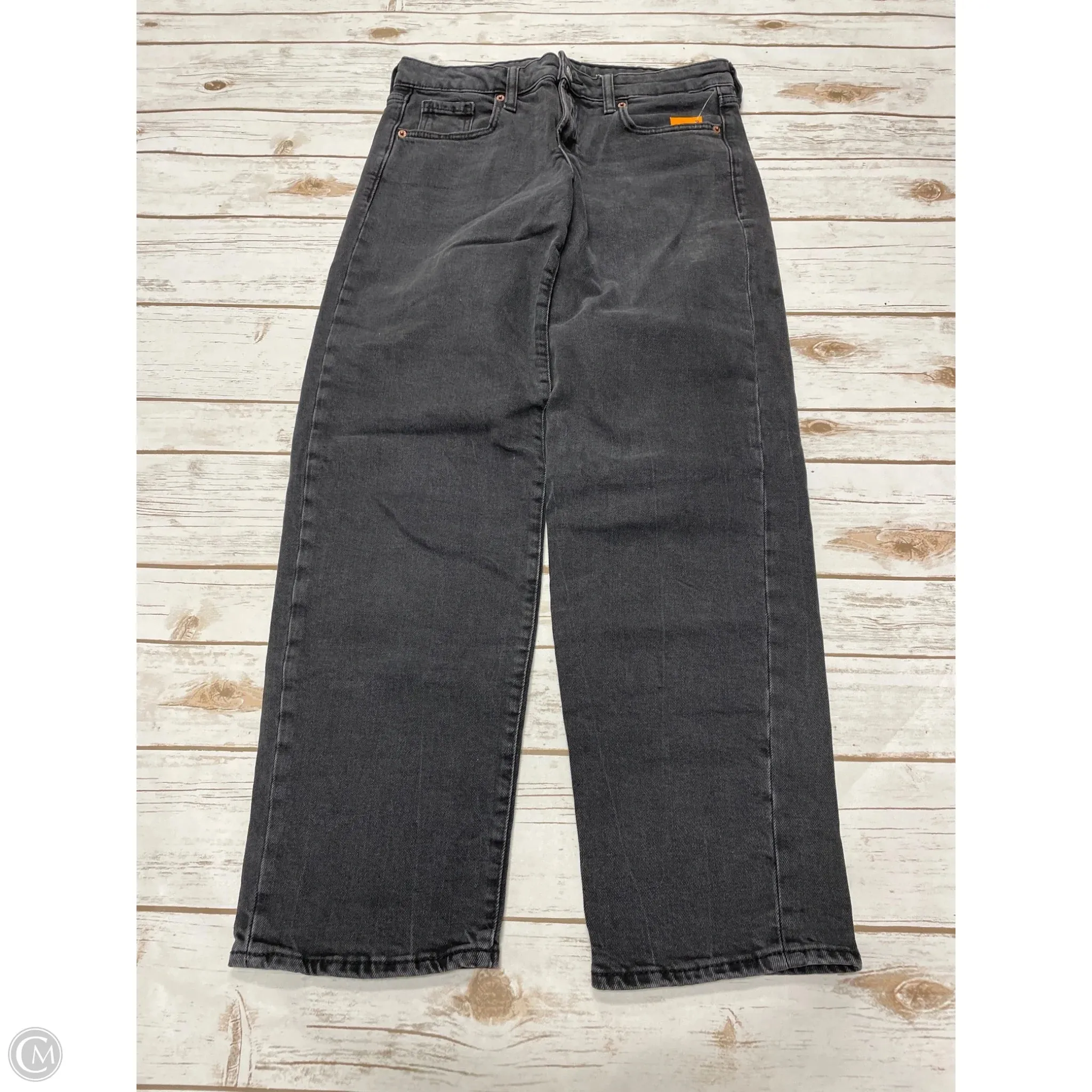 Jeans Boyfriend By Old Navy In Black Denim, Size: 4