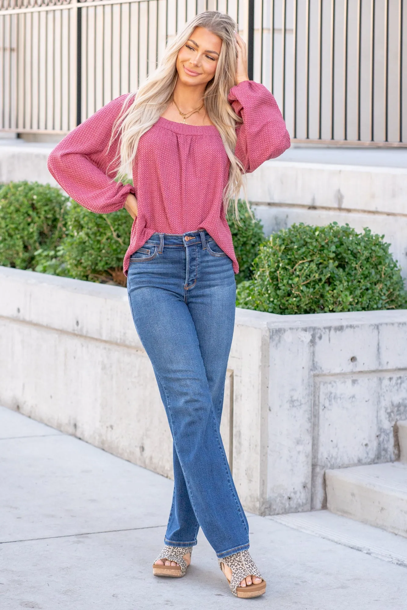 Johnny High Rise Hidden Button Fly Dad Jeans