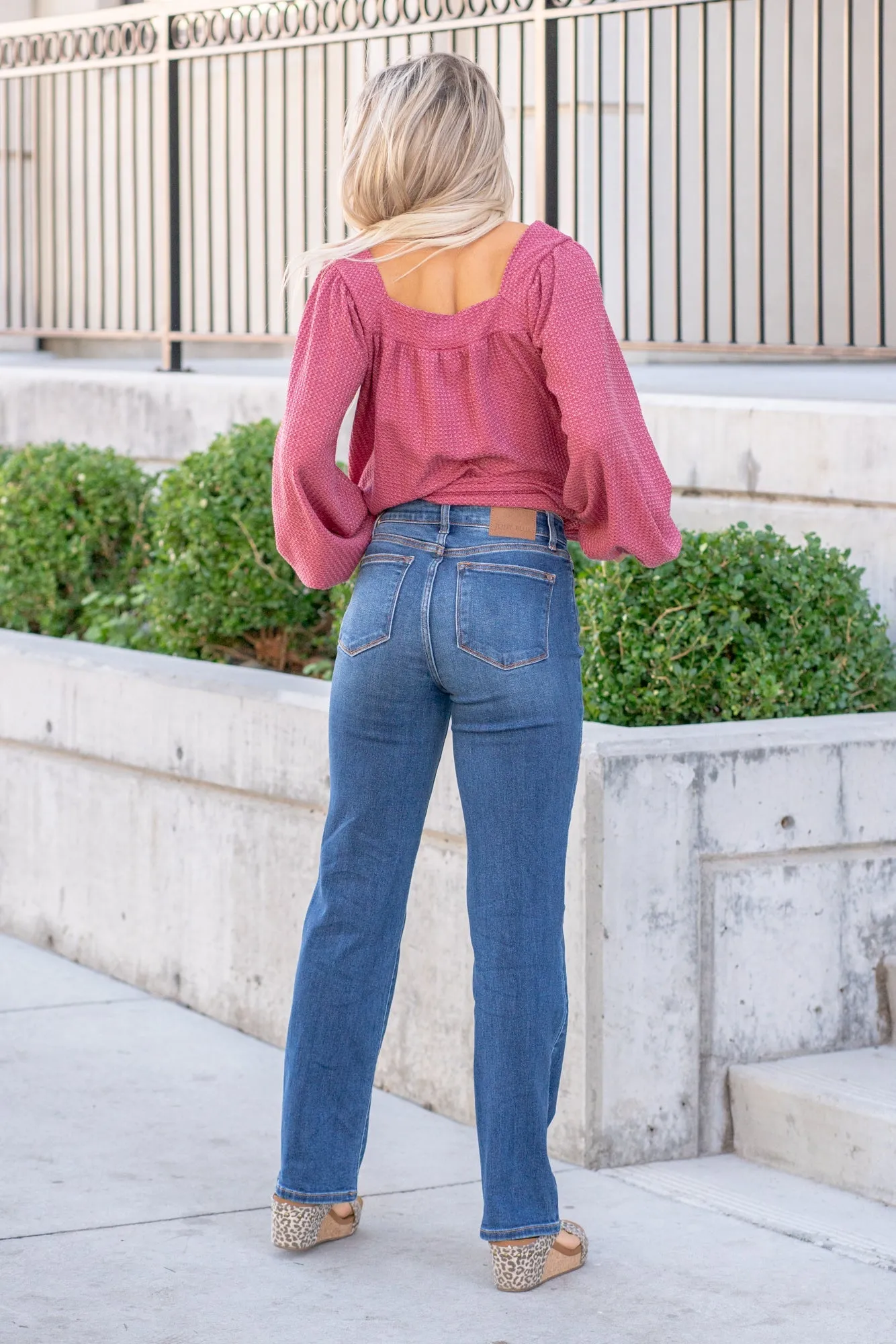 Johnny High Rise Hidden Button Fly Dad Jeans