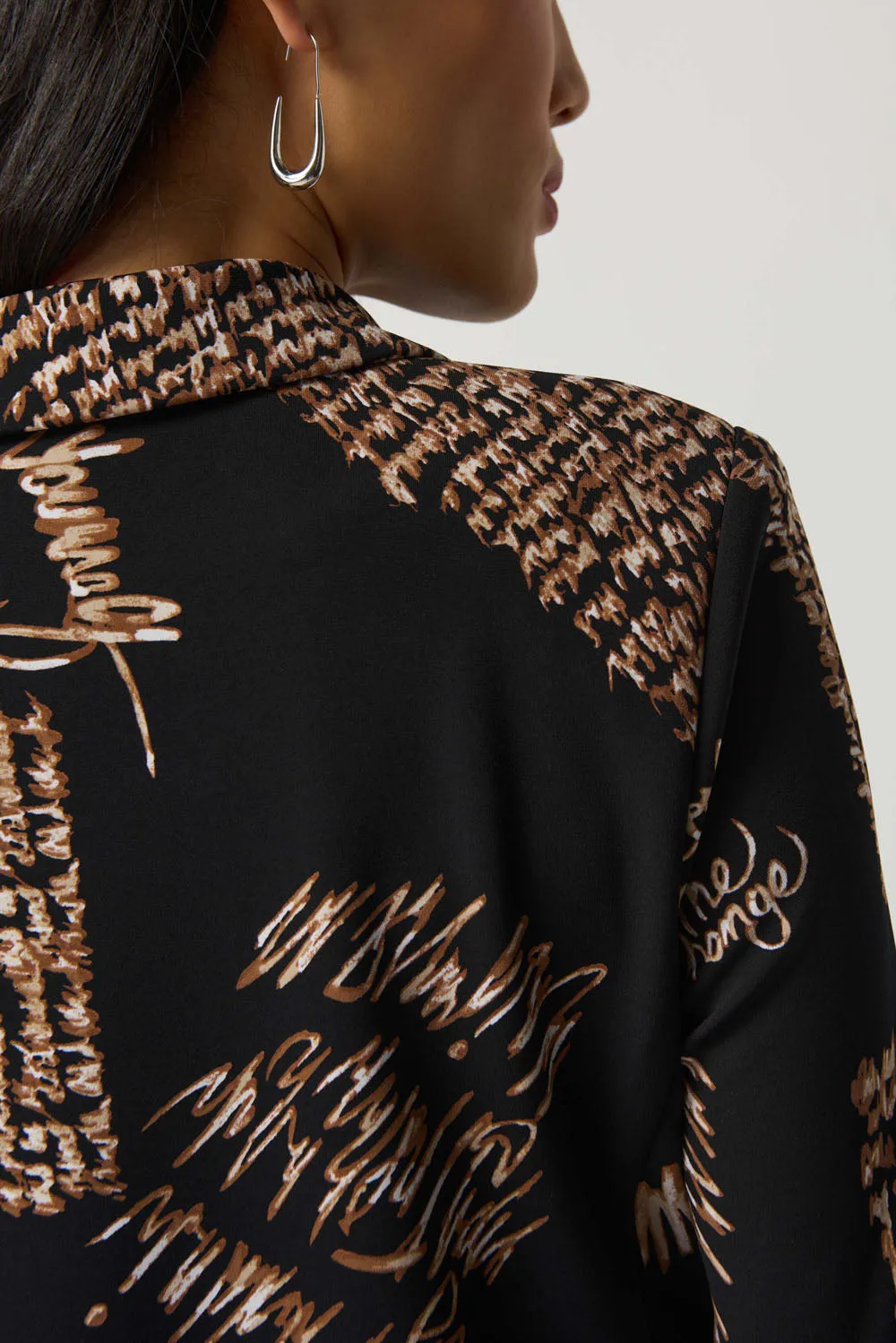 Joseph Ribkoff Black/Multi Wording Print Blazer Style 233121