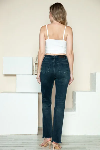Judy Blue Full Size Button Fly Hem Destroy Straight Jeans ONLINE EXCLUSIVE