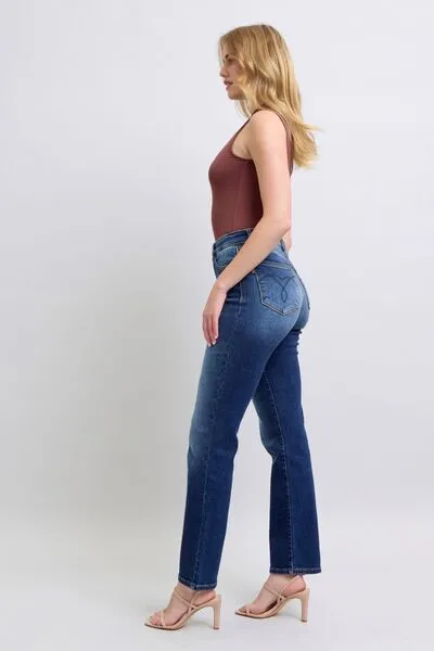 Judy Blue Full Size Washed Straight Leg Jeans with Pockets ONLINE EXCLUSIVE