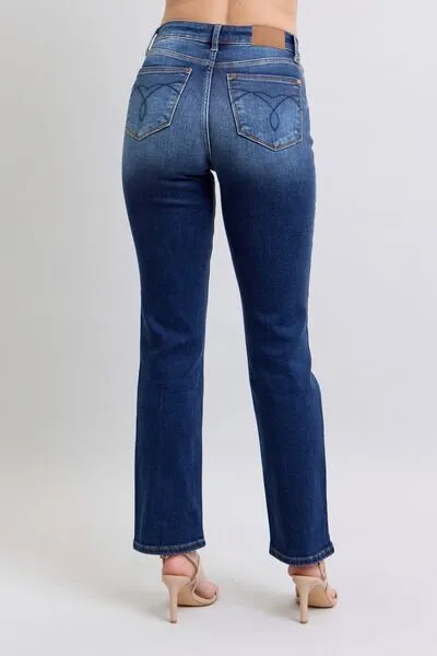 Judy Blue Full Size Washed Straight Leg Jeans with Pockets ONLINE EXCLUSIVE