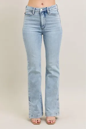 Judy Blue Tummy Control Vintage Wash Side Slit Slim Boot Jeans