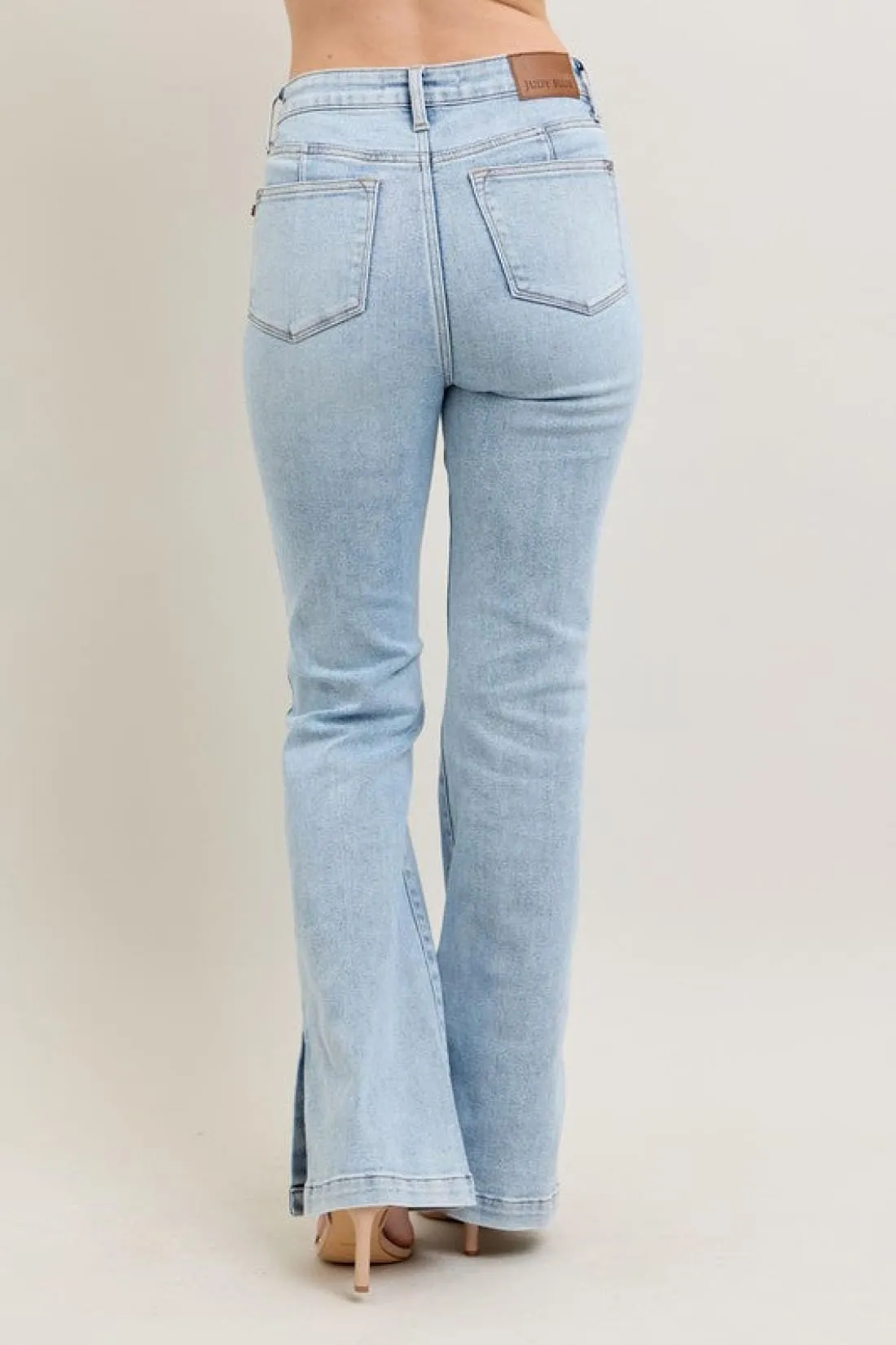 Judy Blue Tummy Control Vintage Wash Side Slit Slim Boot Jeans