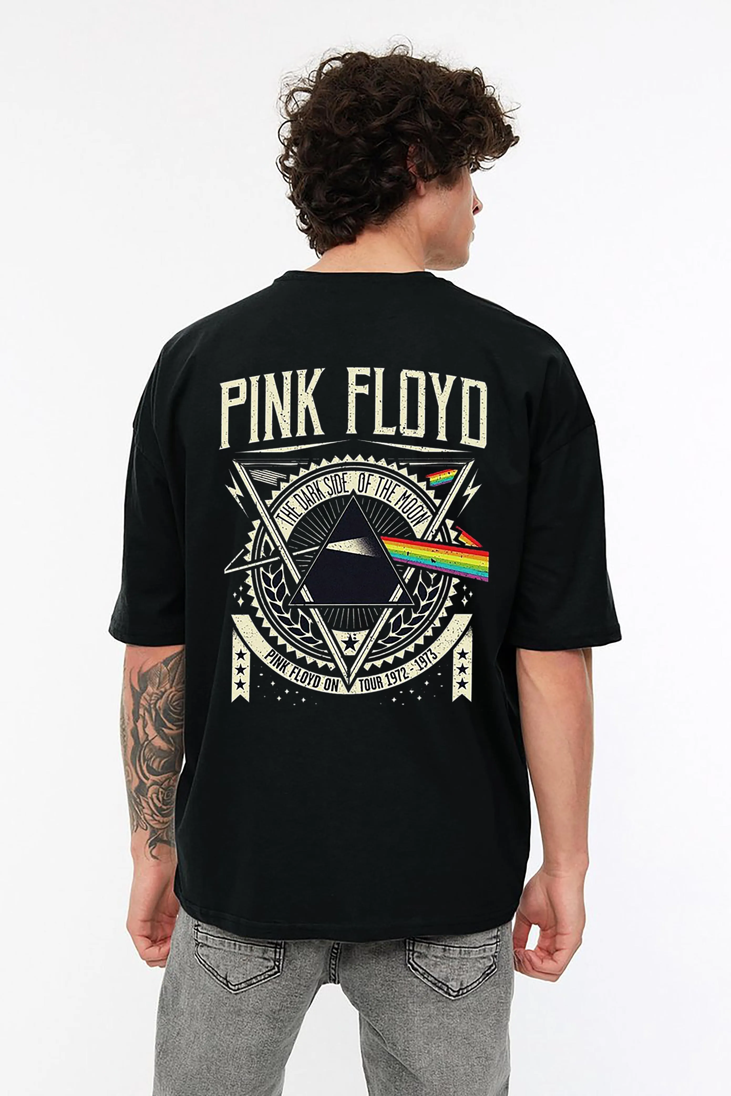 KART BLACK Men's & Women's Anime Over Sized  Printed T-Shirts T-Shirts | (MT - ANIME - PNK - FLOYO)