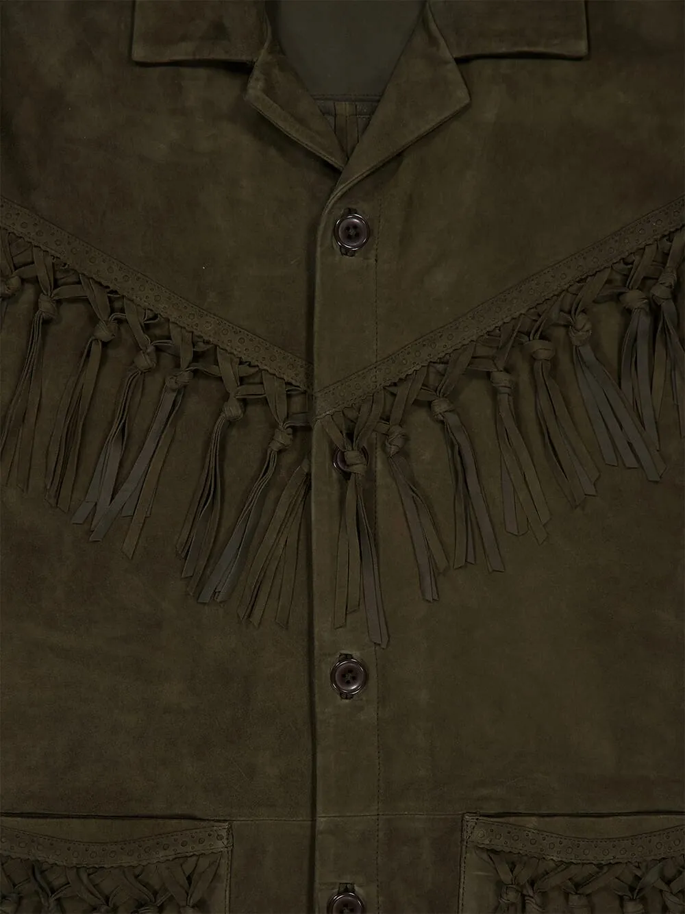 Khaki Green Fringe Jacket