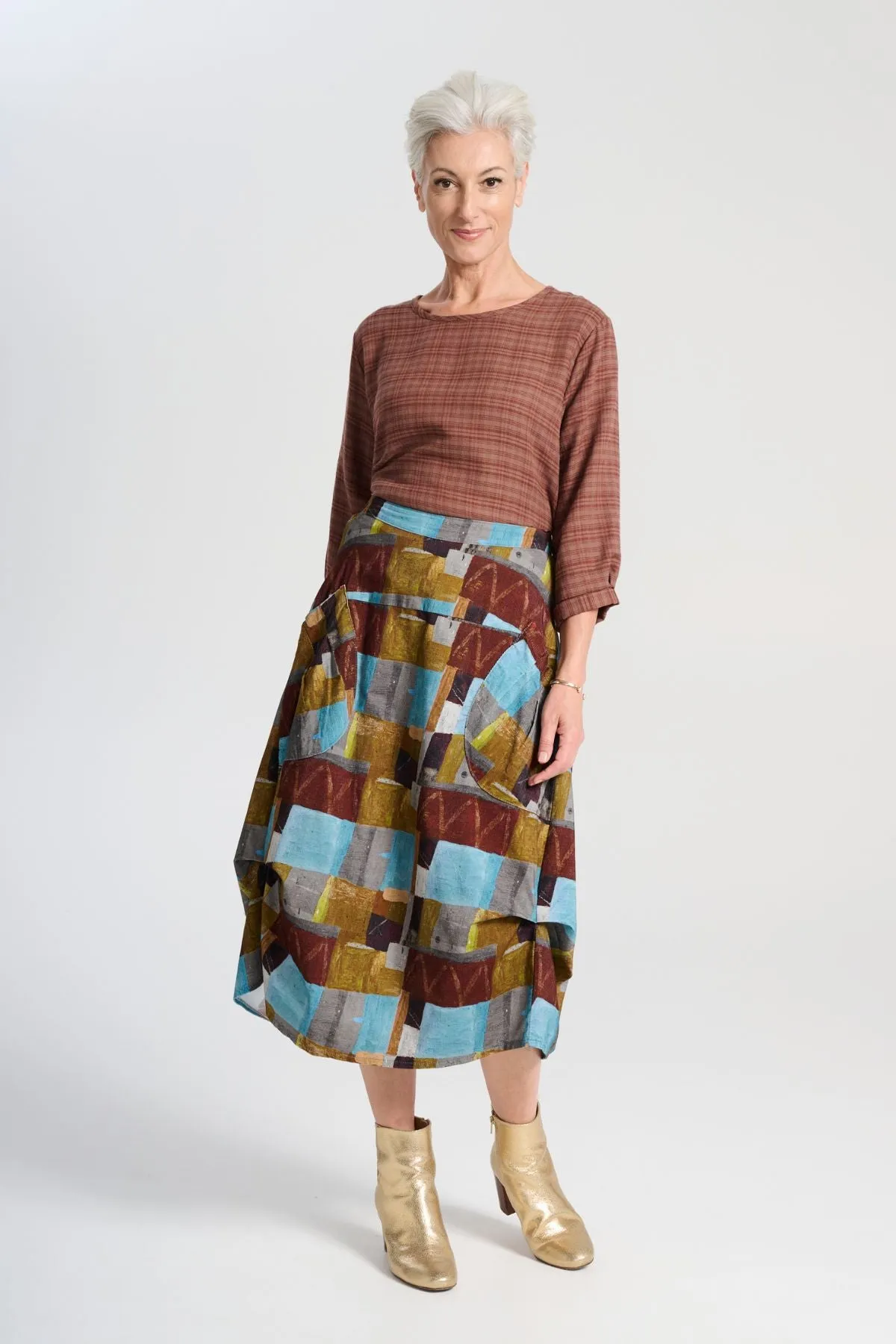 Kismet Milwaukee Skirt Azure in Fine Cord