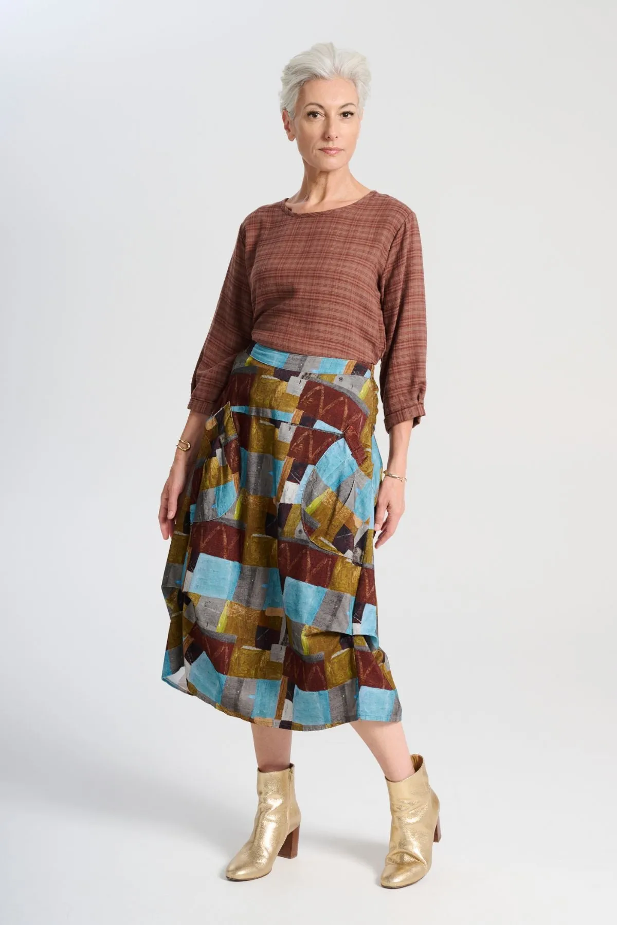 Kismet Milwaukee Skirt Azure in Fine Cord
