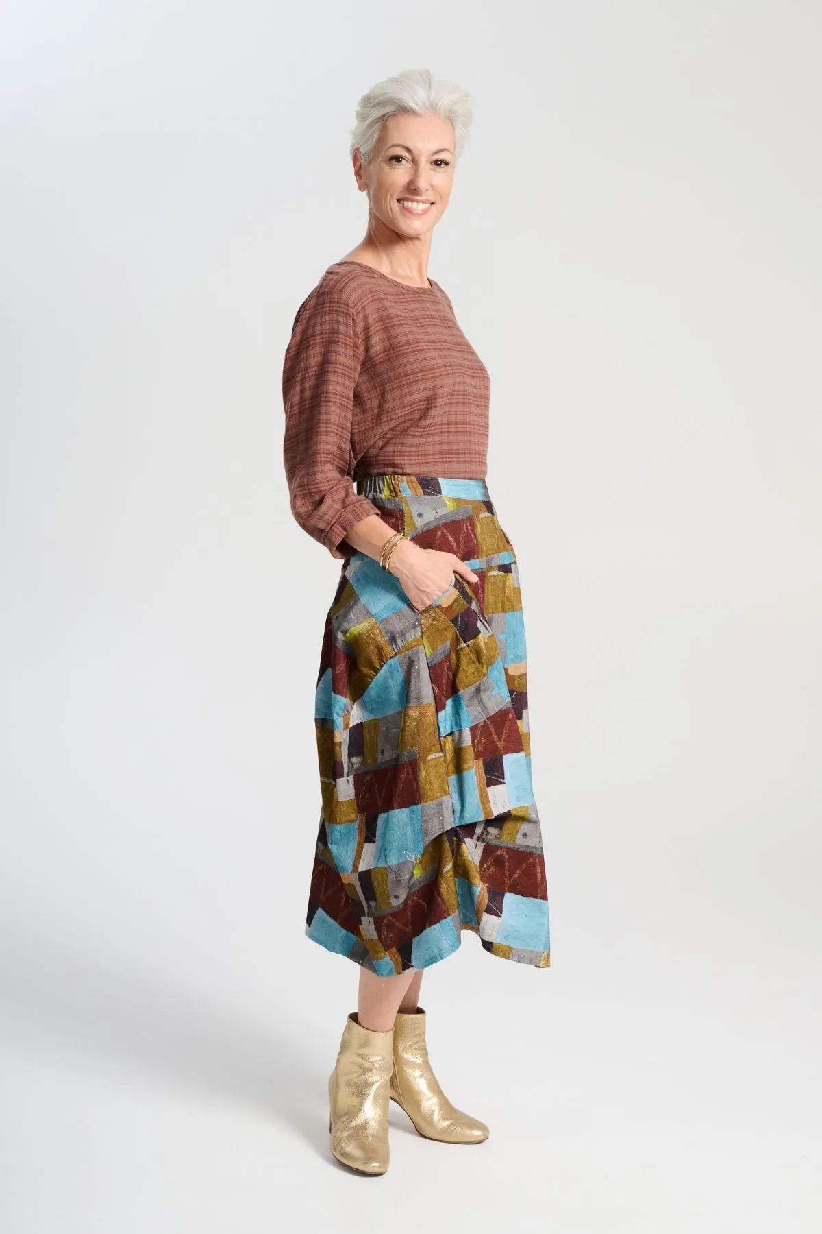Kismet Milwaukee Skirt Azure in Fine Cord