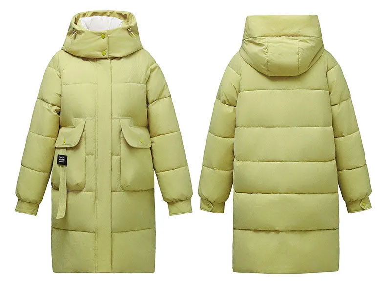 Knee-Length Quilted Puffer Coat Perfect for Cold Weather
