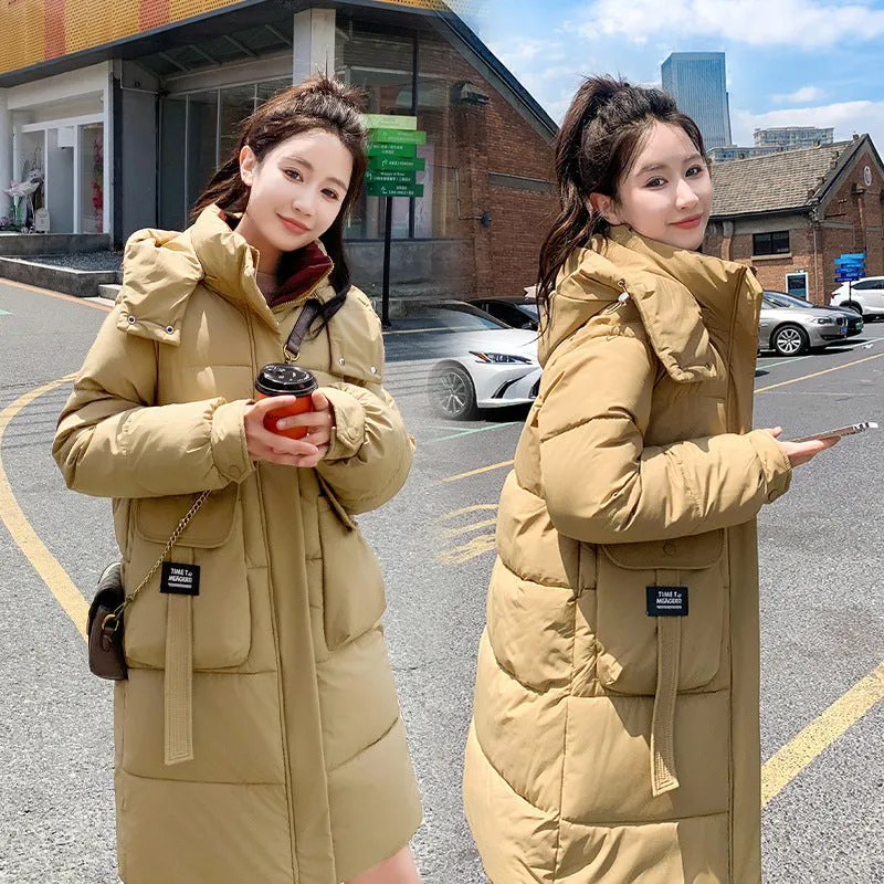 Knee-Length Quilted Puffer Coat Perfect for Cold Weather