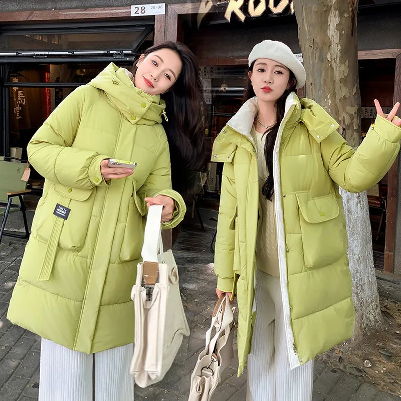 Knee-Length Quilted Puffer Coat Perfect for Cold Weather