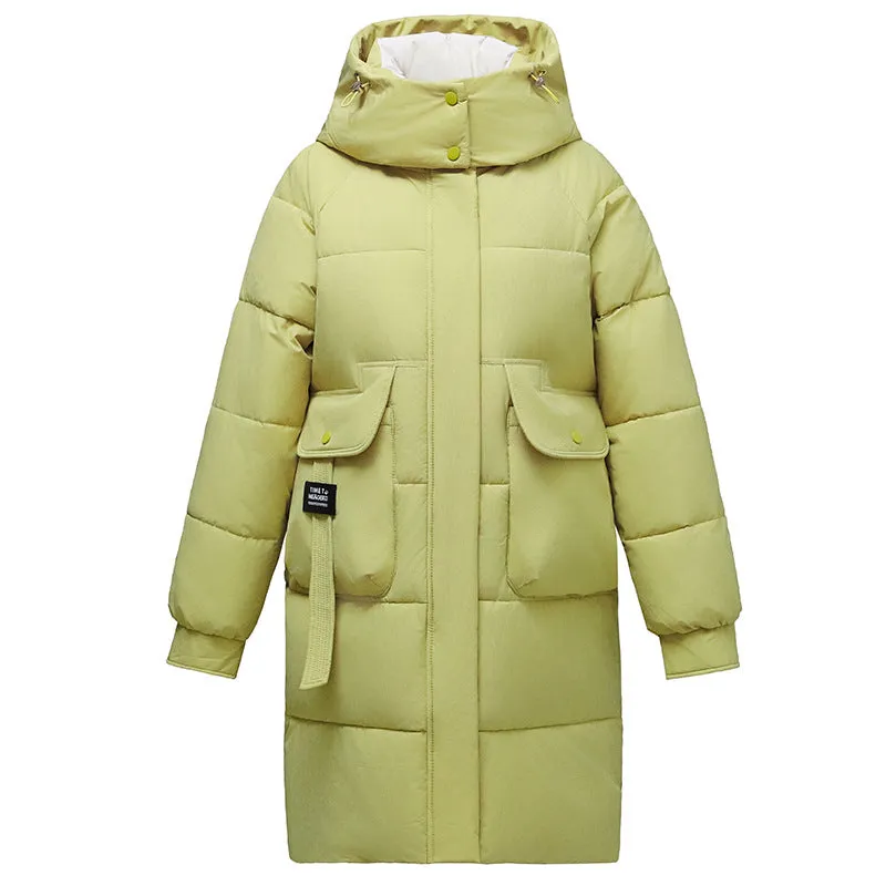 Knee-Length Quilted Puffer Coat Perfect for Cold Weather