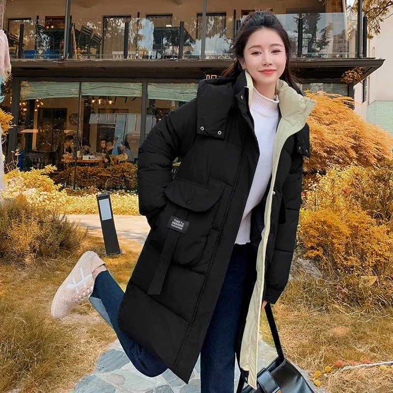 Knee-Length Quilted Puffer Coat Perfect for Cold Weather