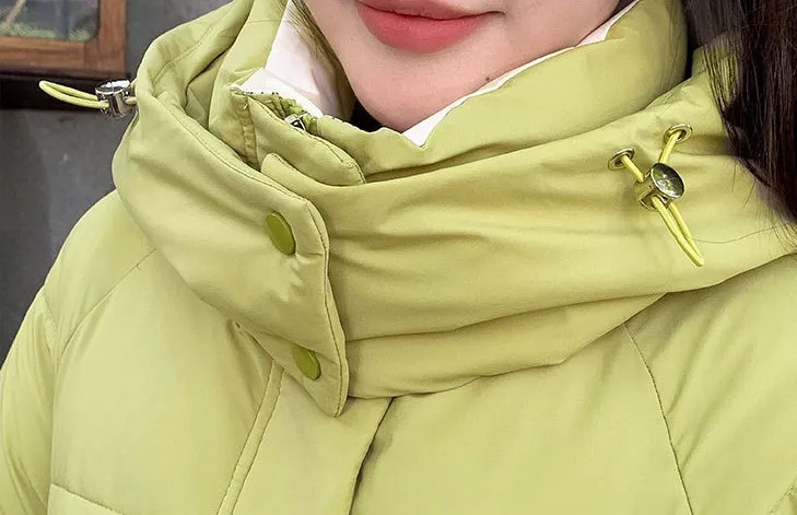 Knee-Length Quilted Puffer Coat Perfect for Cold Weather