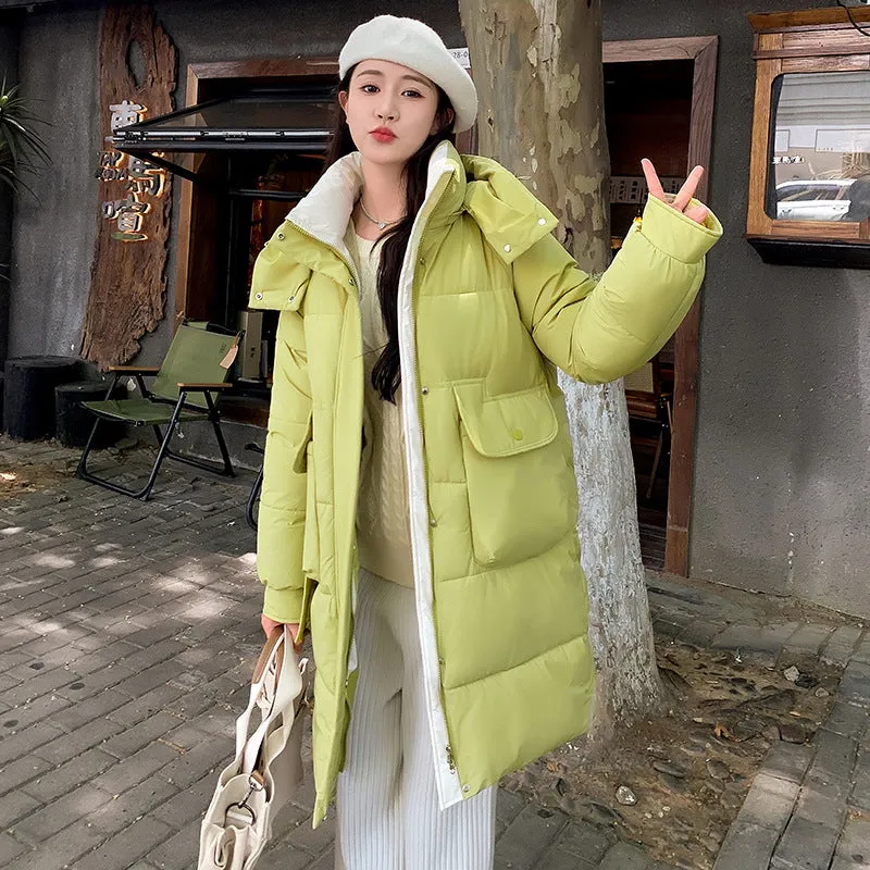 Knee-Length Quilted Puffer Coat Perfect for Cold Weather