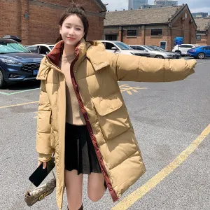 Knee-Length Quilted Puffer Coat Perfect for Cold Weather