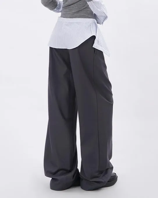 Knitted fake two-piece lapel shirt