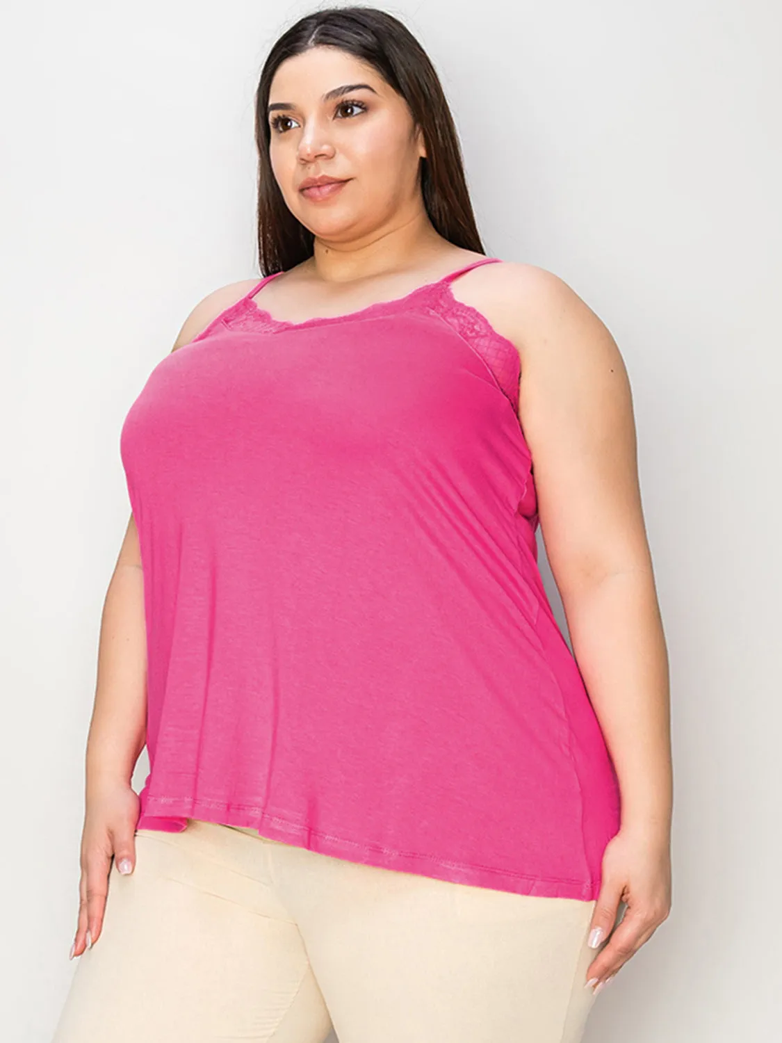 Lace Trim V-Neck Cami