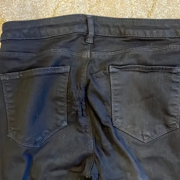 🍕L’Agence Chanelle Mid-Rise Skinny Ankle Zipper Jeans Black Denim  29