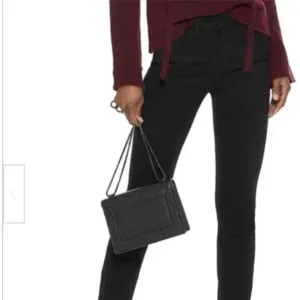 🍕L’Agence Chanelle Mid-Rise Skinny Ankle Zipper Jeans Black Denim  29