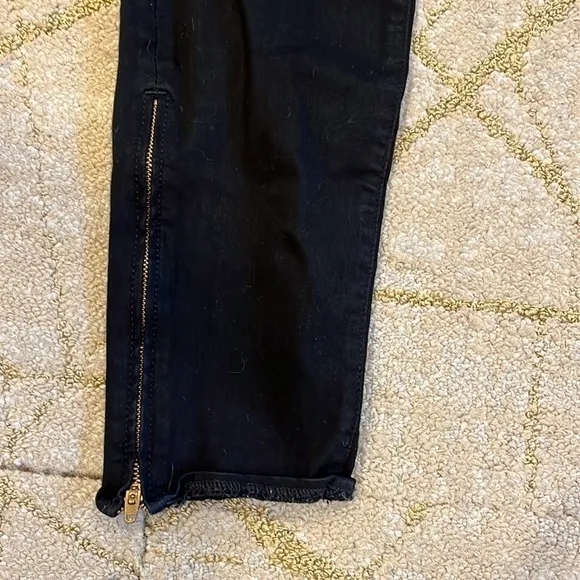 🍕L’Agence Chanelle Mid-Rise Skinny Ankle Zipper Jeans Black Denim  29