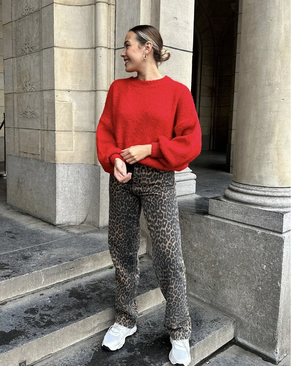 Leopard | Denim Straight Jeans