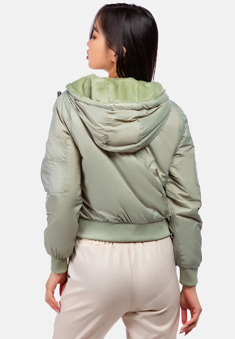 Long Sleeve Hoodie Puffer Jacket