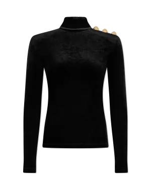 Long-Sleeved Velvet Top
