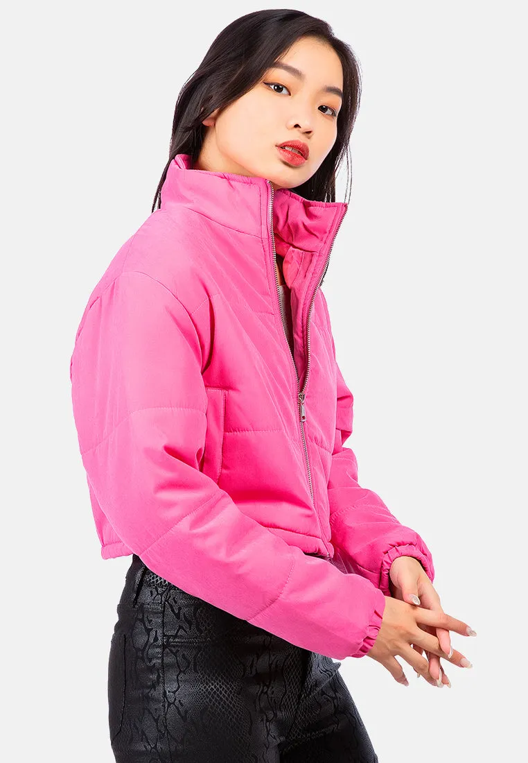 Long Sleeves Puffer Drawstring Jacket