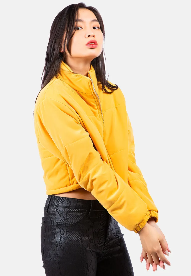 Long Sleeves Puffer Drawstring Jacket