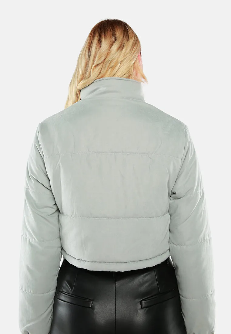 Long Sleeves Puffer Drawstring Jacket