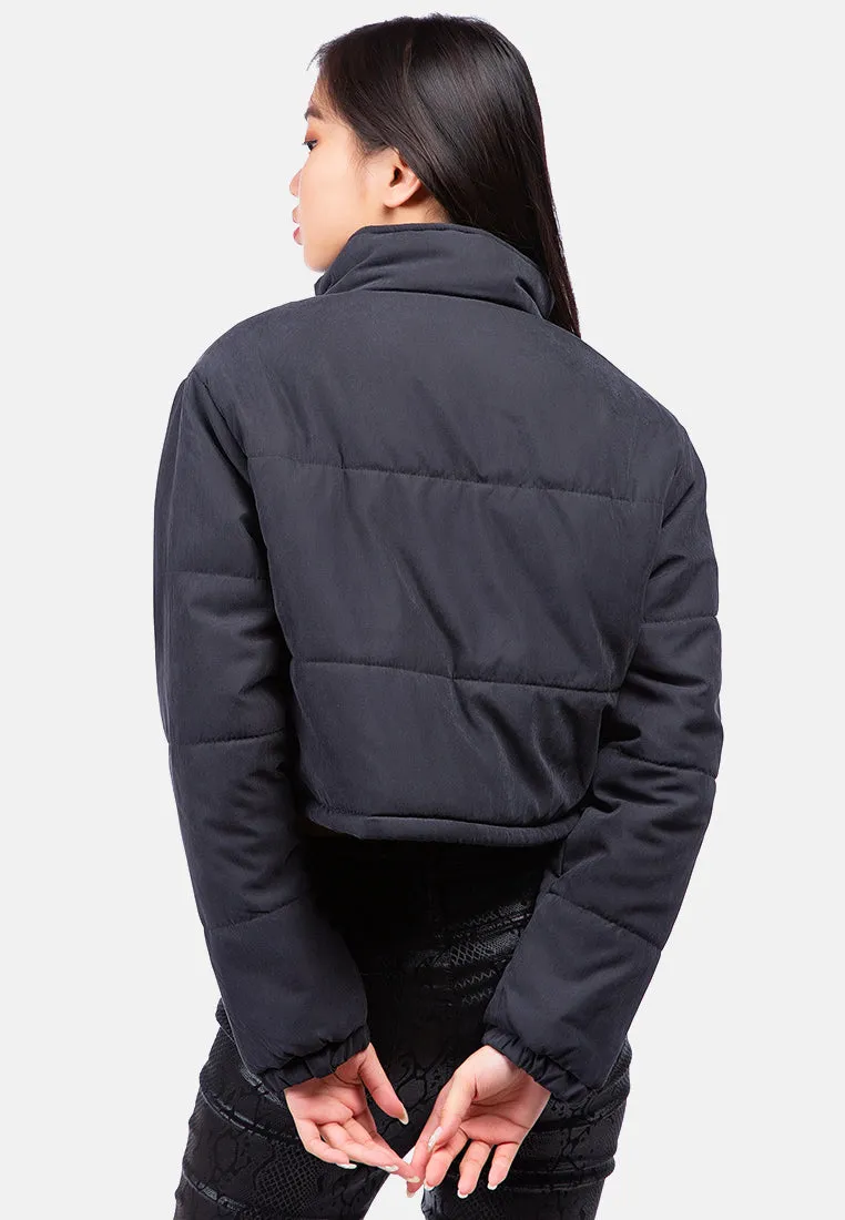 Long Sleeves Puffer Drawstring Jacket