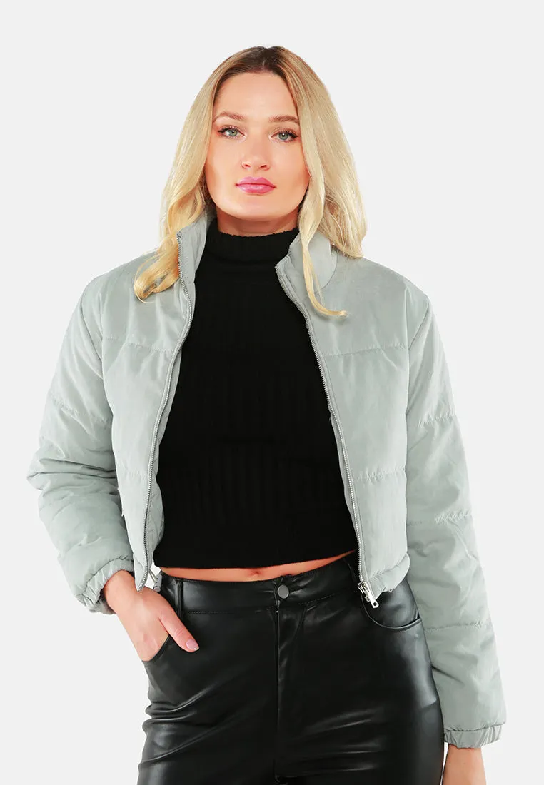 Long Sleeves Puffer Drawstring Jacket
