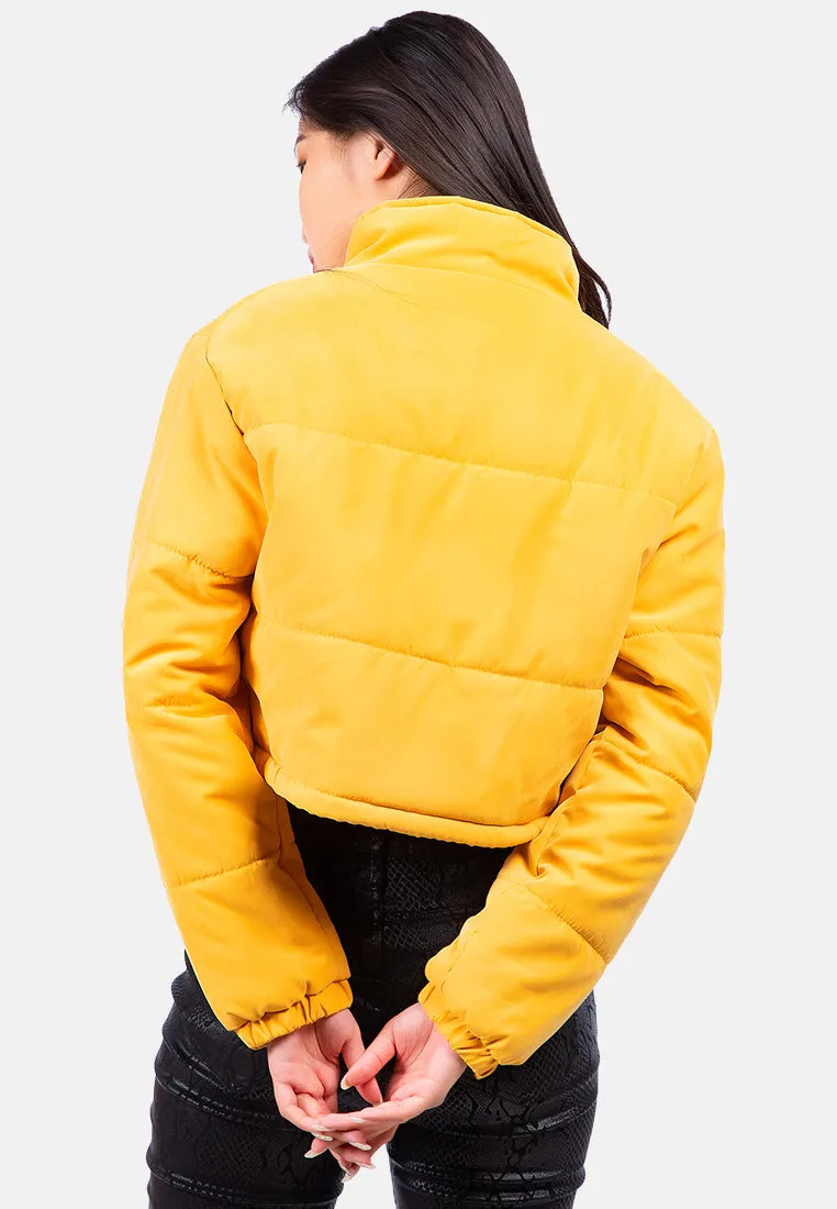 Long Sleeves Puffer Drawstring Jacket