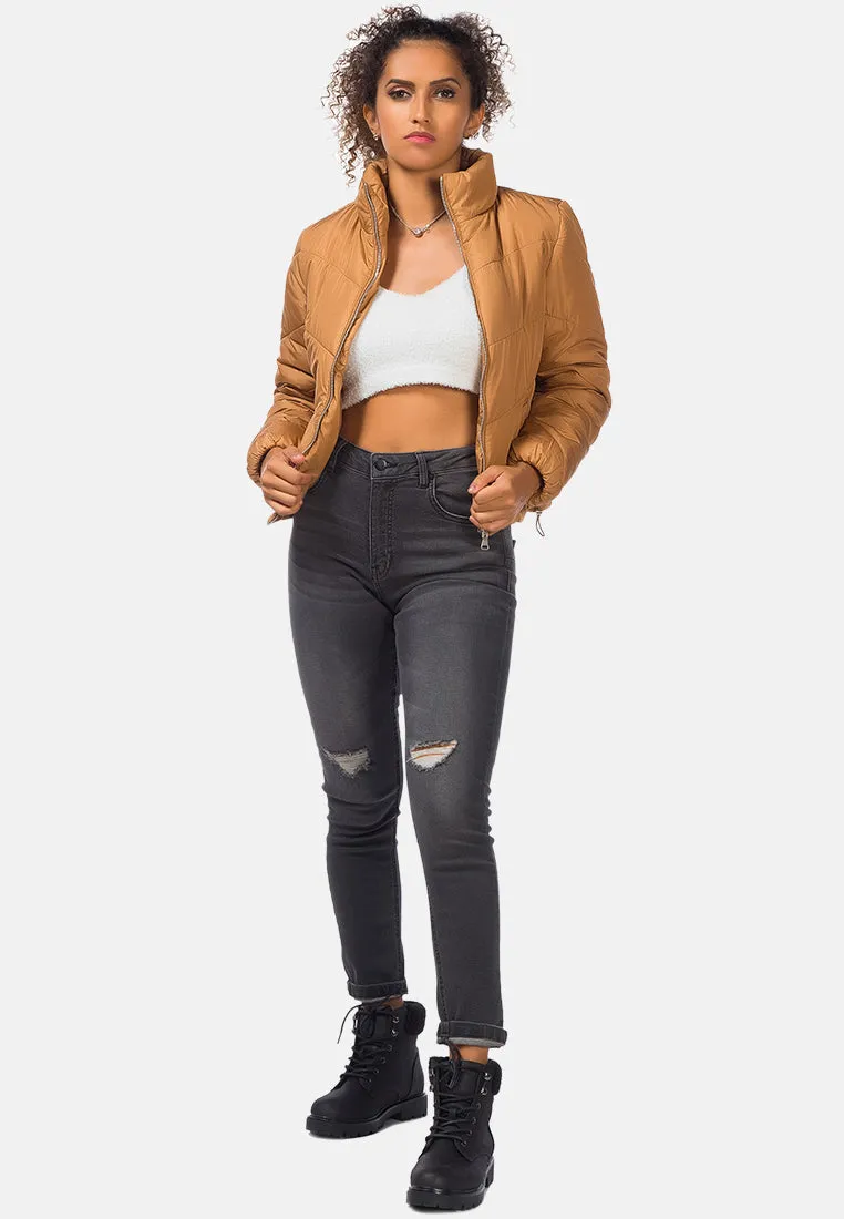 Long Sleeves Puffer Jacket By Ruw