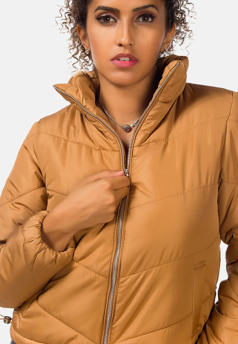 Long Sleeves Puffer Jacket By Ruw