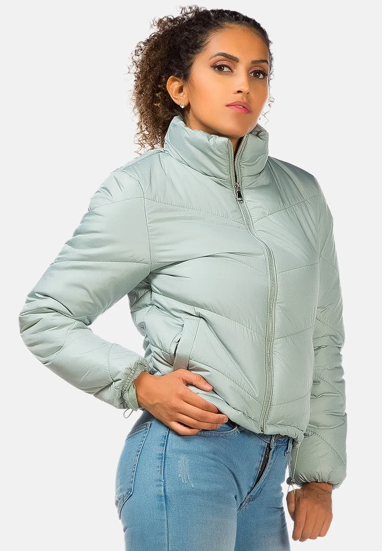 Long Sleeves Puffer Jacket By Ruw