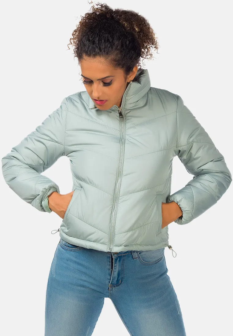 Long Sleeves Puffer Jacket By Ruw