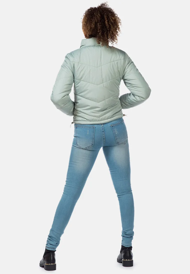 Long Sleeves Puffer Jacket By Ruw